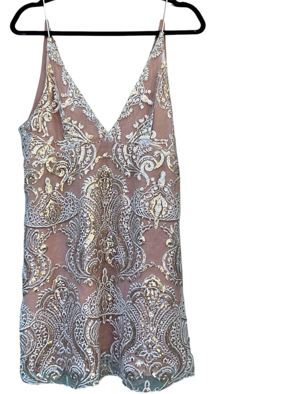 Free People Gold Sequin Mini Slip Dress